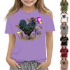 Children's Casual Carnival Print T-shirt, Round Neck Pullover Short-sleeve Top