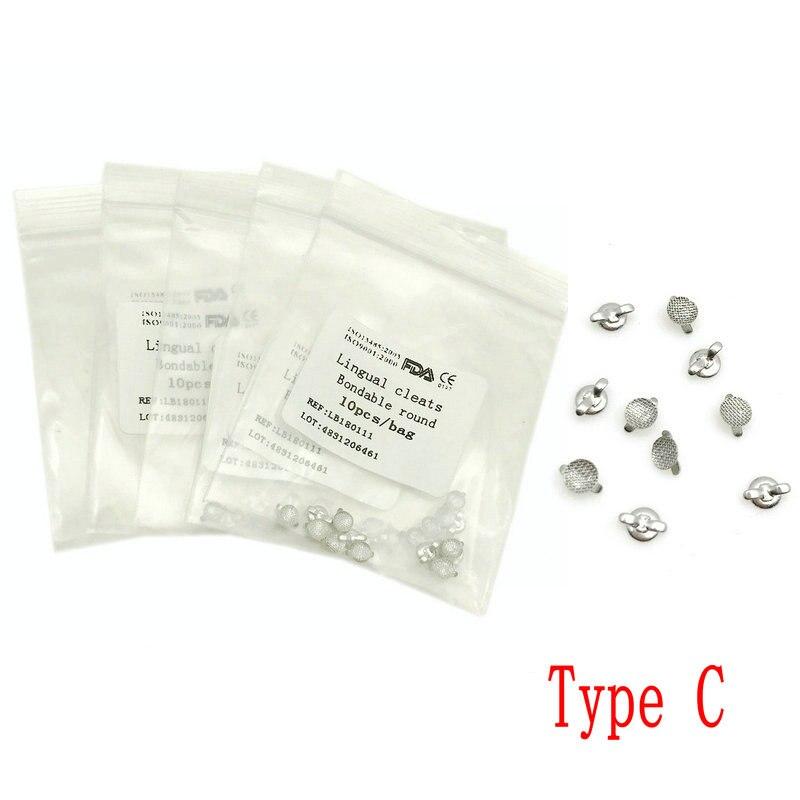 

50 шт./5 упаковок, стоматологические ортодонтические орто-лингвальные пуговицы для склеиваемой круглой основы Type C-50pcs