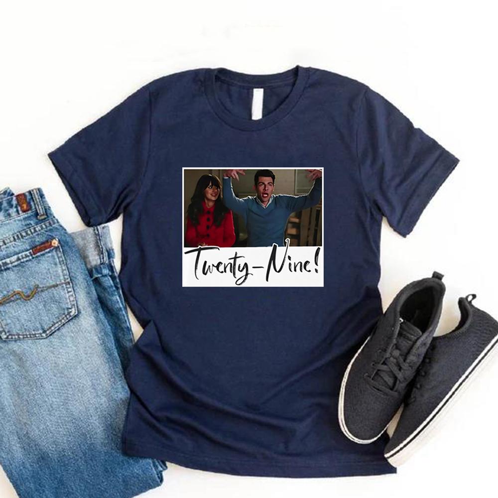Funny New Girl TV Show Shirt New Girl Schmidt 29 Twenty-nine T-Shirt Unisex Graphic T Shirts Jessica Nick T-shirt Aesthetic Tops S темно-синий