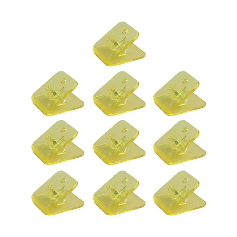 

10Pcs Square Paper Clip Acrylic Paper Clamps File Organiser Clip for Craft Food Bag Document Receipt Photo Organization жёлтый