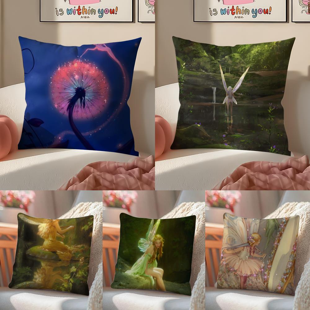 FFairies Cushion Cover Pillowcase Short Plush Invisible zipper Room Sofa Cushion Cover