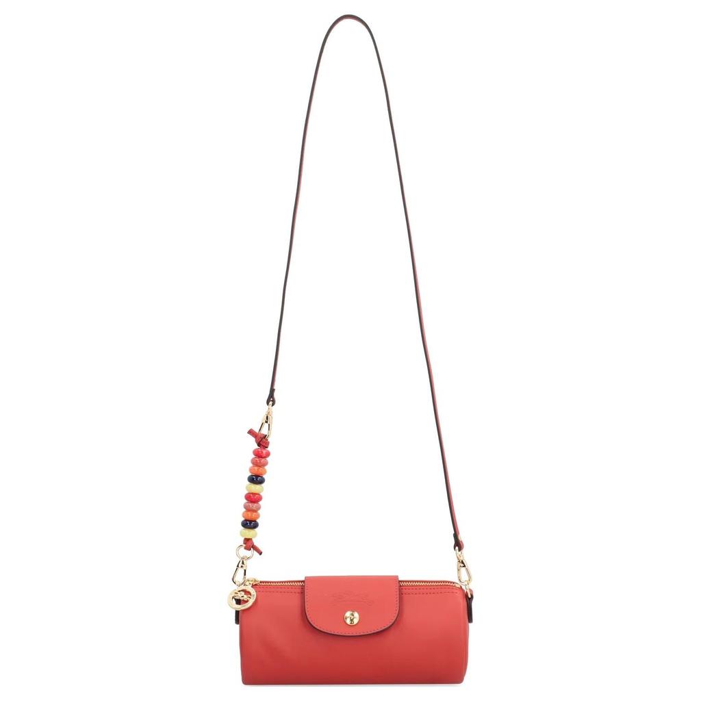 Longchamp Le Pliage Xtra Pearl Detail Gold Hardware Leather Shoulder Crossbody Bag Small Women Bags Ochre 10242HER003
