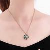 Purple Gold Luxury Sparkling Diamond Greenstone Flower Pendant Rose Gold Plated Colorful Gorgeous Necklace