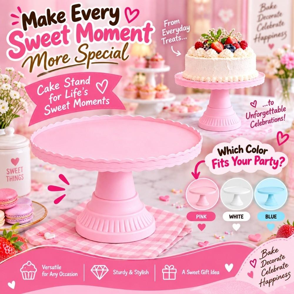 Decorative Design Cake Stand Ribbed Texture Pastry Stand Classic Display Stand Home Kitchen Use