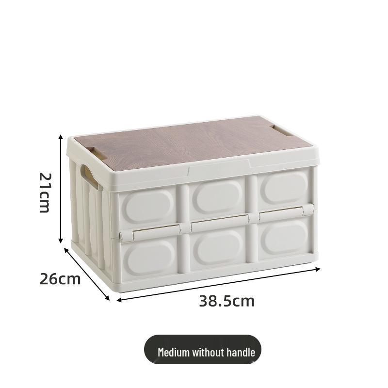 Portable Folding Picnic Basket with Wooden Top