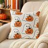 Halloween Gift Ideas Ghost Pumpkin Cushion Cover Throw Pillow Cute Spooky Party Decor Embroidered Case Soft Plush Pillowcase for Couch Sofa Bedroom