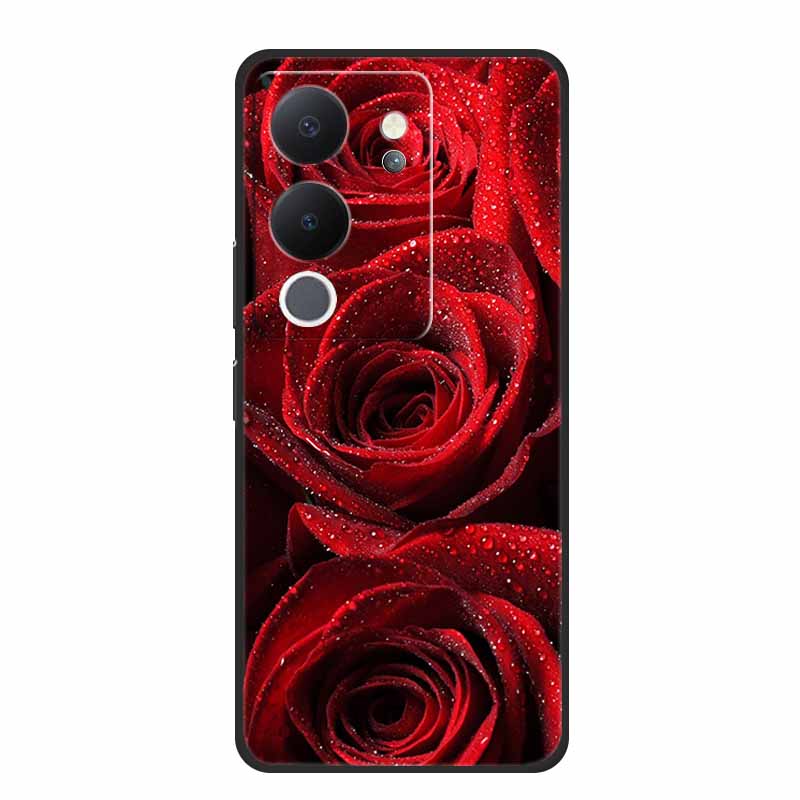 Phone Case For Vivo V29E Y200 V30 Lite Back Cover Case V 30 Lite Black Silicone Soft Coque For Vivo V30 Lite V40 SE Case V 40 SE
