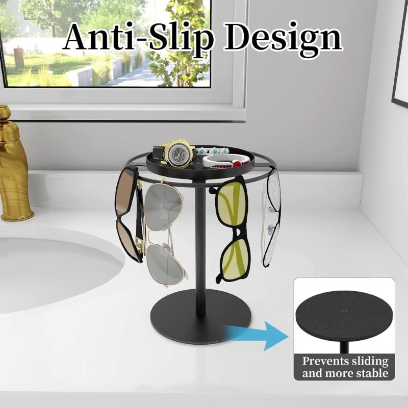 Sunglasses Organizers Storage 360° Rotating Eyeglass Holder Stand Eye Glass Display Rack for Dresser Desk Home Decors