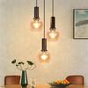 Suspension - NETTLIFE - Retro 3 Lights - Glass and Metal - Adjustable Height - E27