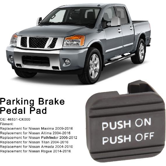 Parking Brake Pedal Pad, Emergency Brake Pedal Cover Rubber Replacement 46531-CK000 for Maxima Pathfinder Titan Armada Rogue Leaf Quest