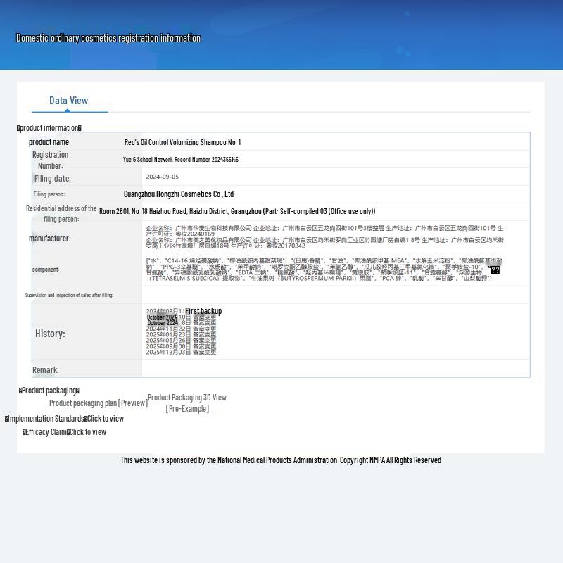 Hong Zhi Nein. 1 Ölkontroll Volumen Shampoo