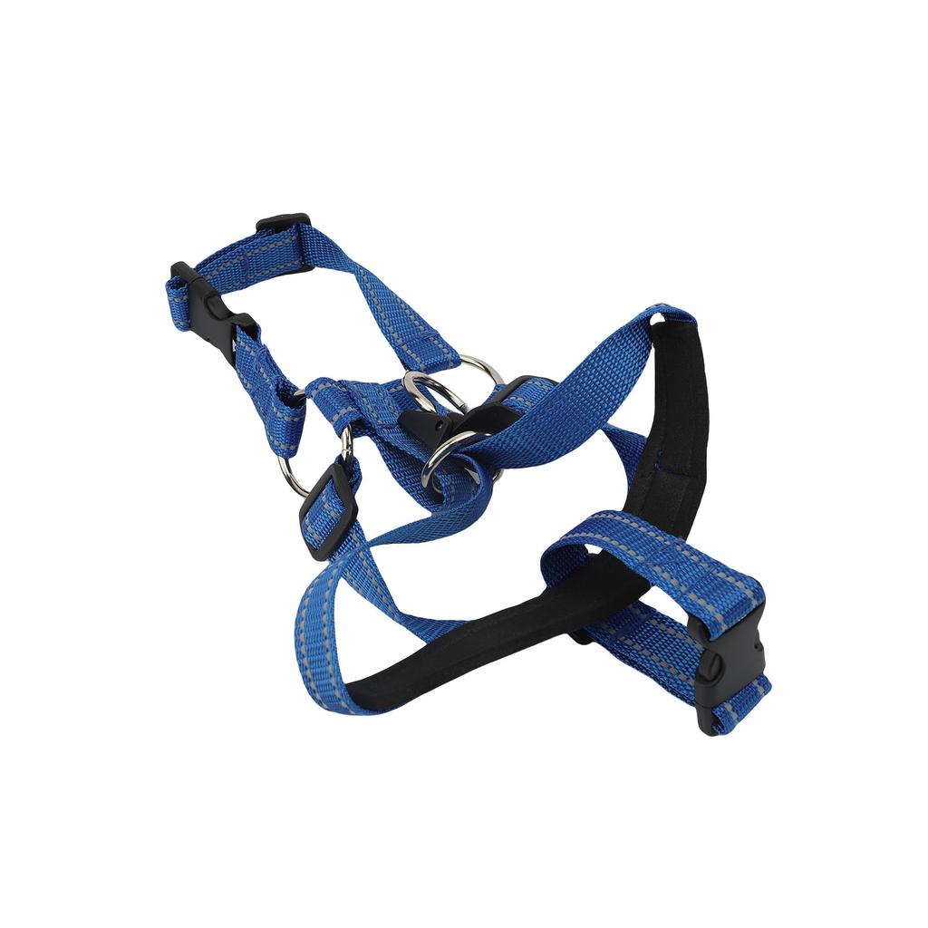 Dog Head Collar Dog Muzzle Leash Training Strap Reflective Adjustable Headcollar for Pet Blue S