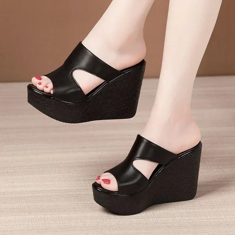 Fashion 2025 New Women's Summer Wedge Sandals Sexy High Heel Outer Slippers New Fashion Plus Size Sandals Open Toe Outdoor Beach Shoes