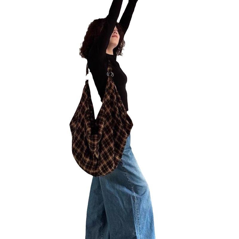 2024 Yellow Plaid Large Capacity Versatile Backpack/Shoulder Bag