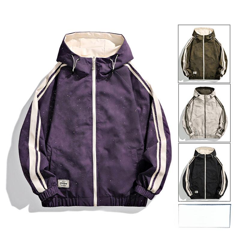 Cotton Coat Men's New Winter Hooded Trendy Brand Gypsophila Reversible Thickened Velvet Cotton Casual Jacket