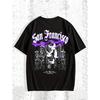 Men's Casual San Francisco Graphic Tee - Soft Polyester, Crew Neck, Short Sleeve with Peace Dove & Cityscape Design, Breathable Summer Shirt