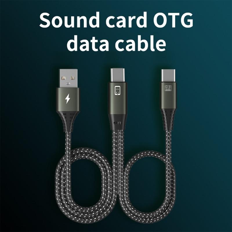 USB C Sound Card Adapter for Music Playbacks and Live Streaming with Quick Charging and OTG Support