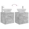 Bathroom Furniture Set 2 Pcs Concrete Grey Wood Based Material