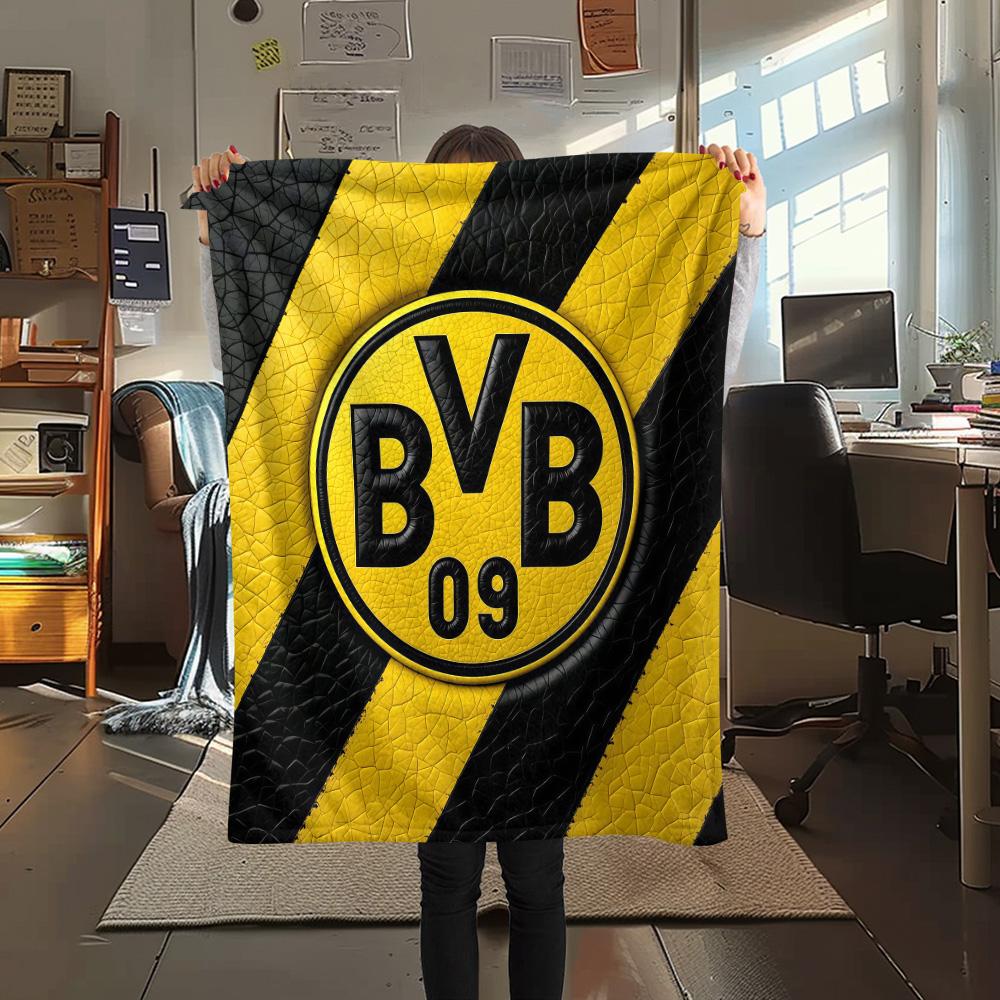 Borussia Dortmund Flannel Blanket, High quality Comfortable for All Seasons, Home Decor, Warmth and Comfort
