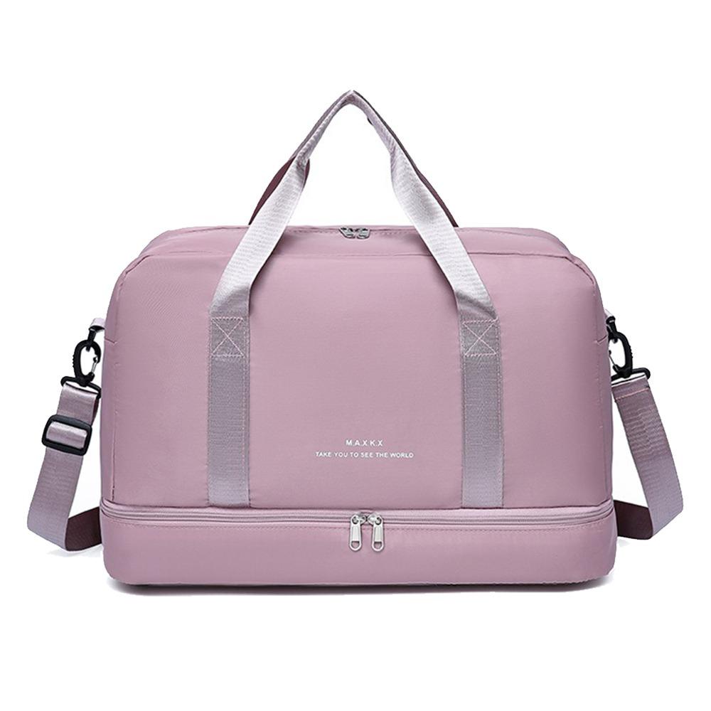 Large Capacity Sports Bag Adjustable Shoulder Strap Dry and Wet Gym Bag Multifunctional Solid Color Duffle Bag Weekend Use