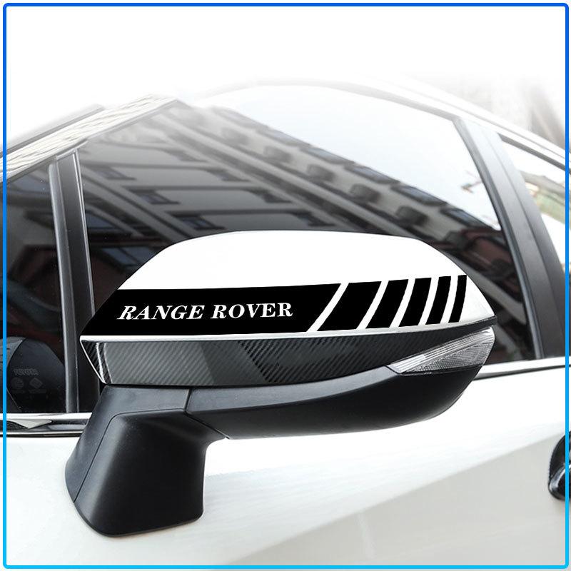 2Pcs Car Stripe Stickers Rearview Mirror Reflective Decals Decoration For Land Rover Freelander 2 L2 L319 L462 LF Range Sport Evoque L322 Discovery 2