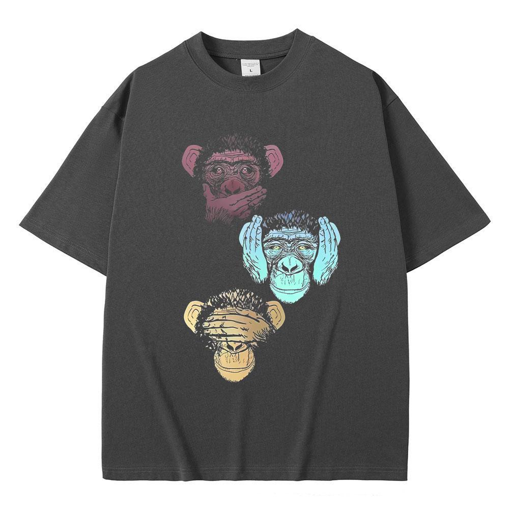 Funny Monkey Graphic Tshirts Men Women Casual Vintage Oversized Short Sleeve T Shirt Male Casual 100 Cotton Tshirt Streetwear