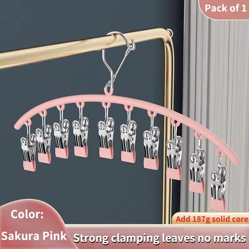 10 Klipů Nerezový Klip na Ponožky Úsporný Obloukový Stojan na Sušení Ponožek Větruodolný Protiskluzový Stojan na Oblečení Klip na Spodní Prádlo Věšák na Ručníky