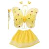 Non-Toxic 2-6 Year Led Children Costume Props Children Skirts Luminous Wing Toys Flashing Butterfly Wing Skirt Set Kids Luminous Party Toys