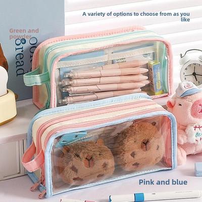 Transparent Display Korean Style Pencil Case Multilayer Ins Pencil Pouch  Student