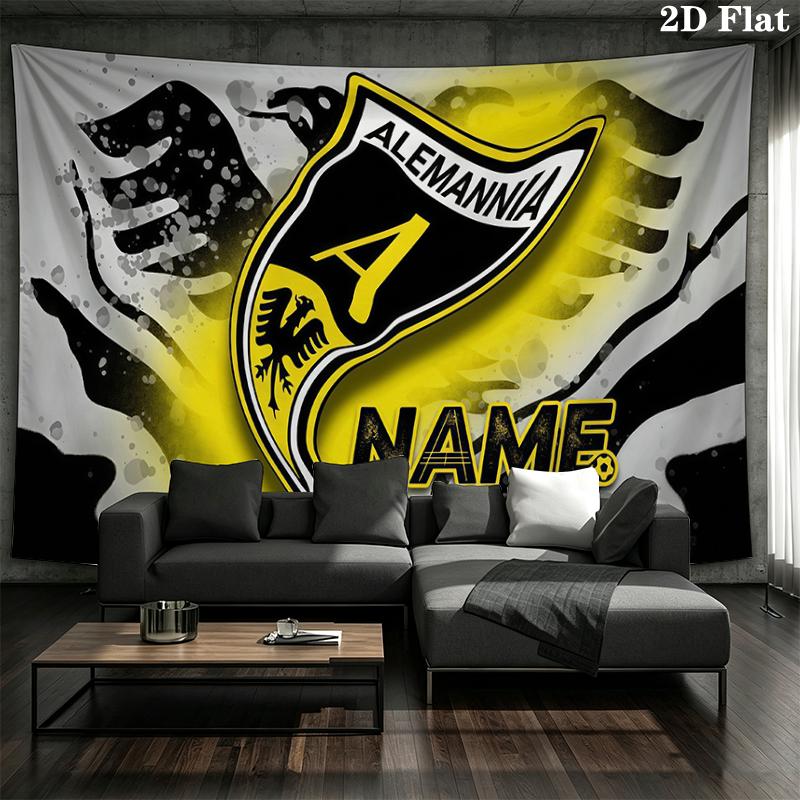 Individueller Name, Alemannia Aachen Wandteppich, ästhetische bedruckte Stoffdecke, geeignet für Schlafzimmer, Wohnzimmer und Heimdekoration. 100cm x 150cm