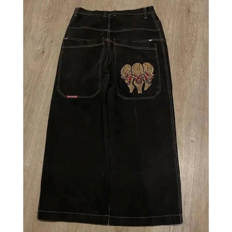 Y2K Harajuku Hip Hop Denim Pants Loose Fit High Waist Wide Leg Blue Cotton Jeans Men Youth