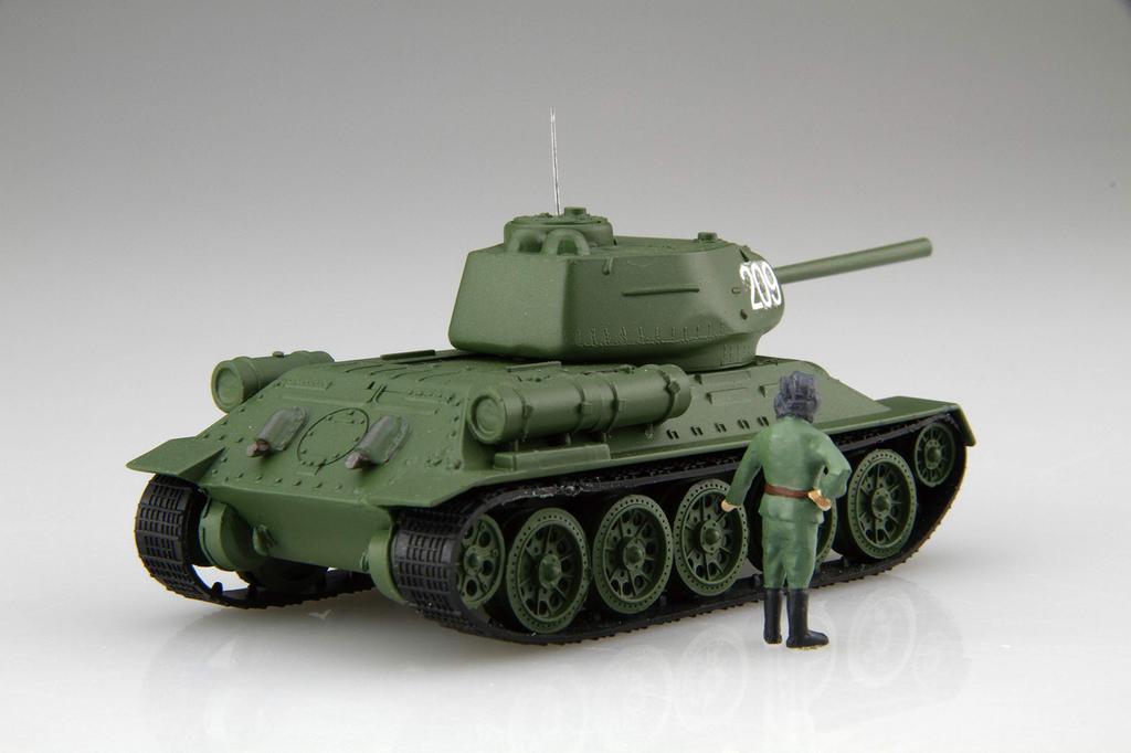 Fujimi Model Serie Armatura Speciale Mondiale Carro Armato Medio Sovietico Modello di Plastica SWA34 Grigio 1/76 N.34 T-34/85 (Set da 2 auto)