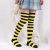 Sexy Long Over Knee Thigh Highs Socks Black White Striped Women Ladies Lolita Anime Cotton Warm Stocking