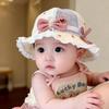 Sweet Bow Baby Girls' Summer Mesh Fisherman Hat - Breathable Sun Protection Sunscreen Princess Cap