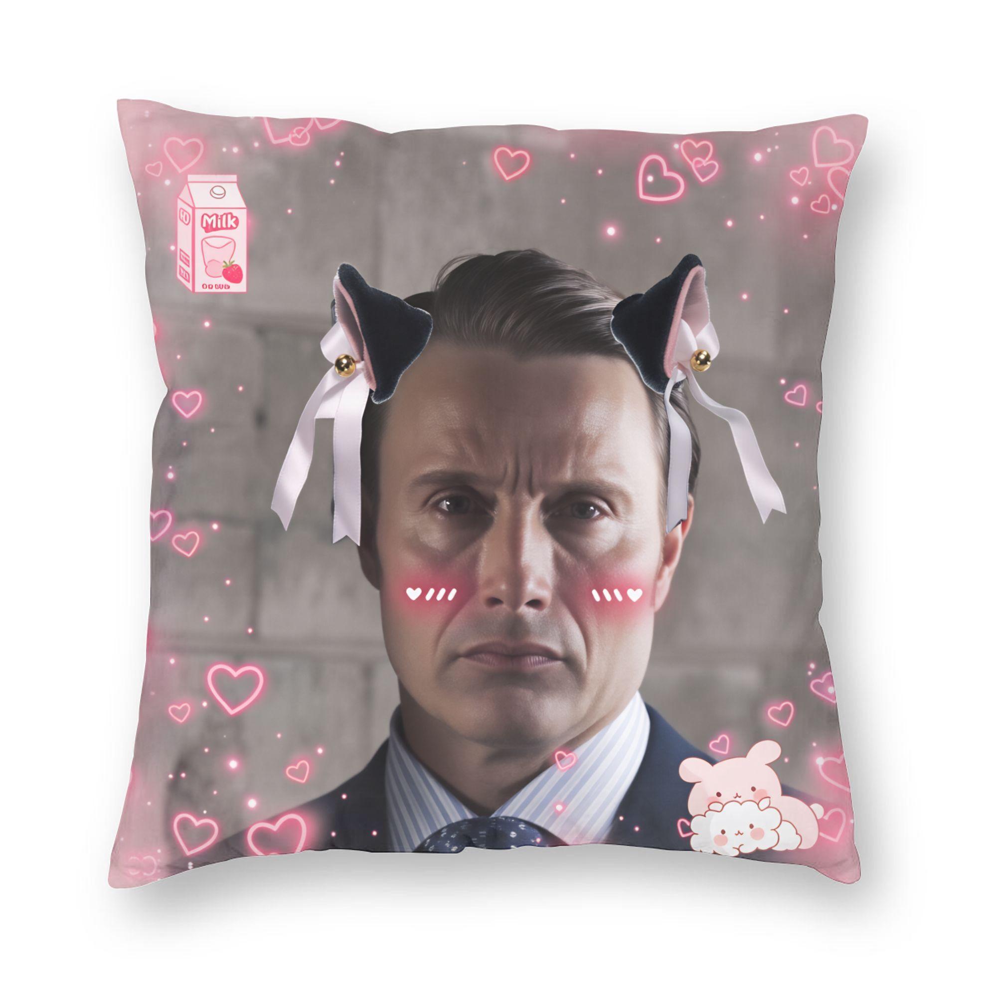 Shunika Chen Unisex Pillow Cover Mads Mikkelsen Hannibal Funny Retro Trendy Pillow Case For Living Room Chair Pillowcases