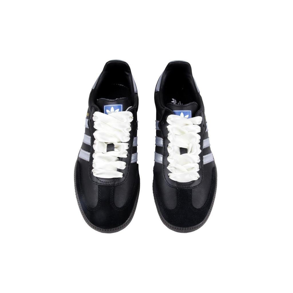 Adidas Originals SAMBA OG Abrasion Resistant Slip Resistant Low top Skateboard Shoes Unisex Black Silver B75807(TeamJ-)