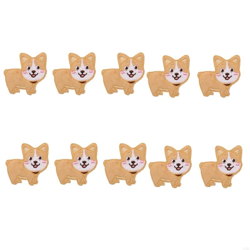 10Pcs Dog Fabric Iron On Patches Embroidery Appliques For Jackets Hat Bag Coat J0MC