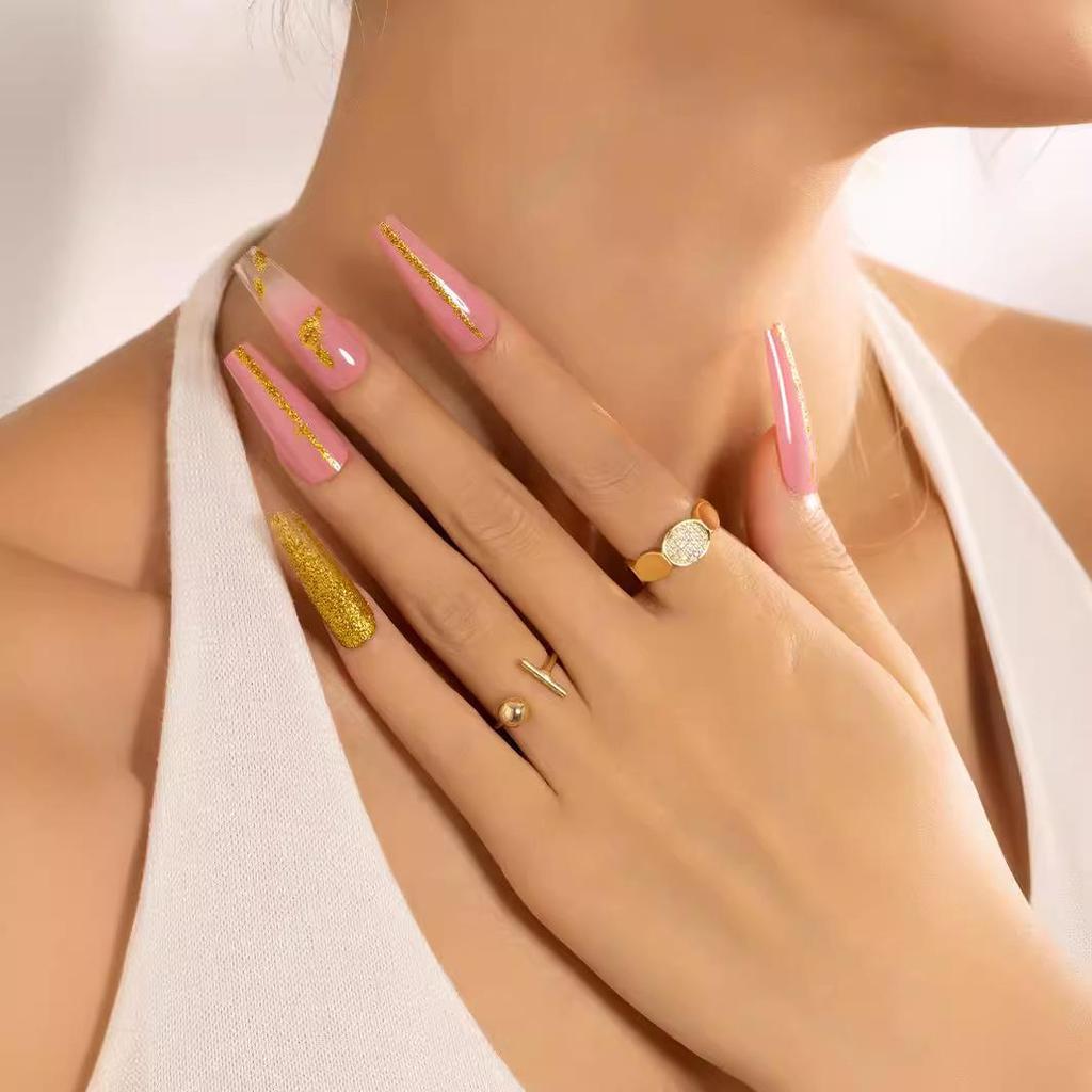 Pegatinas Desmontables para Uñas Estilo Europeo y Americano - Uñas Postizas Simples y Llevables