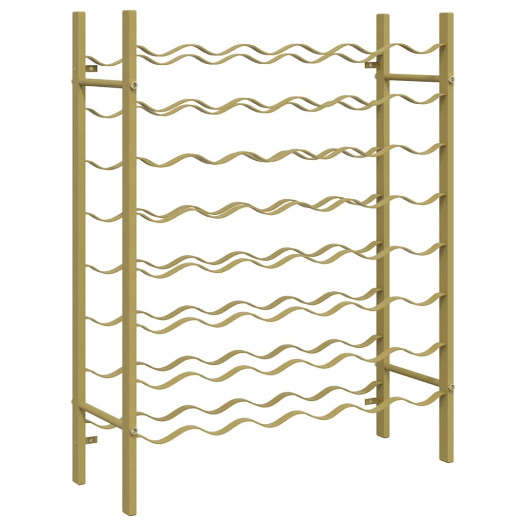 48 Bottle Wine Rack In Golden Metal