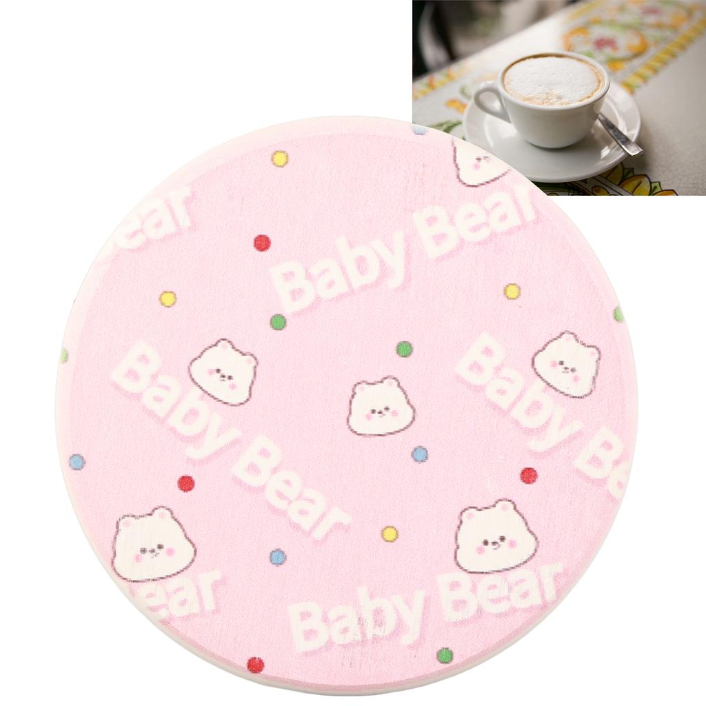 Round Cartoon Diatom Mud Coaster Water Absorbent Coaster Cutlery Insulation Anti Scalding Pad Marble Table Decor