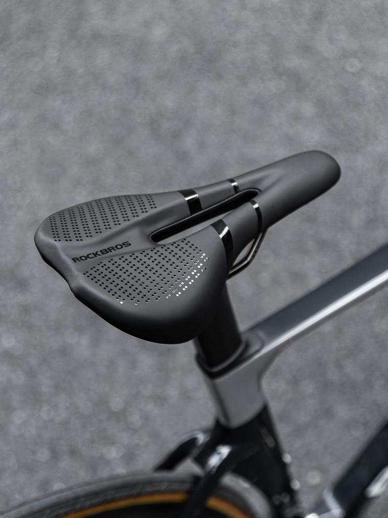 ROCKBROS Μαξιλαράκι Σέλας Ποδηλάτου για Δρόμου, Βουνού, Cross και Αναδιπλούμενο Μαύρο, Άνετο, Αφρώδες, Απορροφητικό, Διάτρητο, Αντιολισθητικό, Ελαφρύ,