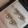 2025 Trendy 925 Silver Zircon Pearl Stud Earrings: Light Luxury for Women