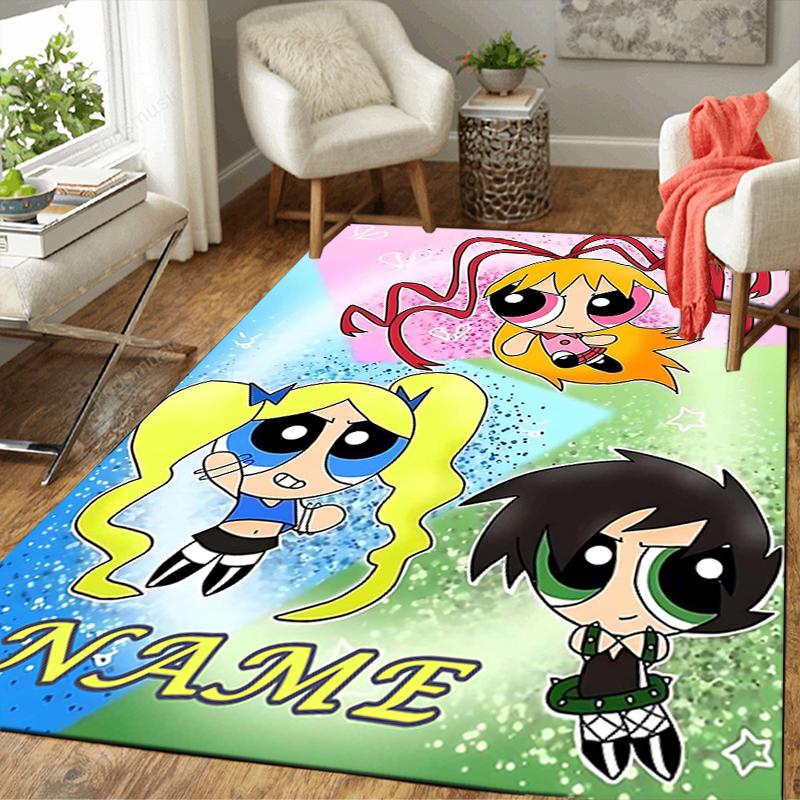 Custom 1Pc Powerpuff Girls Adventure Rug Office Carpet Indoor Outdoor Entrance Doormat Nonslip Soft And Comfortable Living Room D2915230