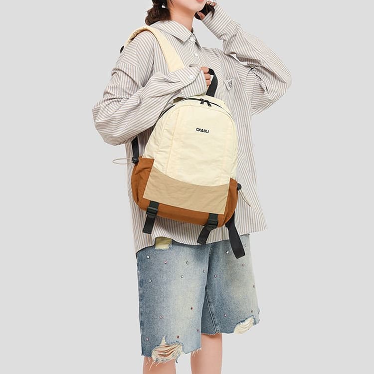 Color-blocking contrasting light backpack women