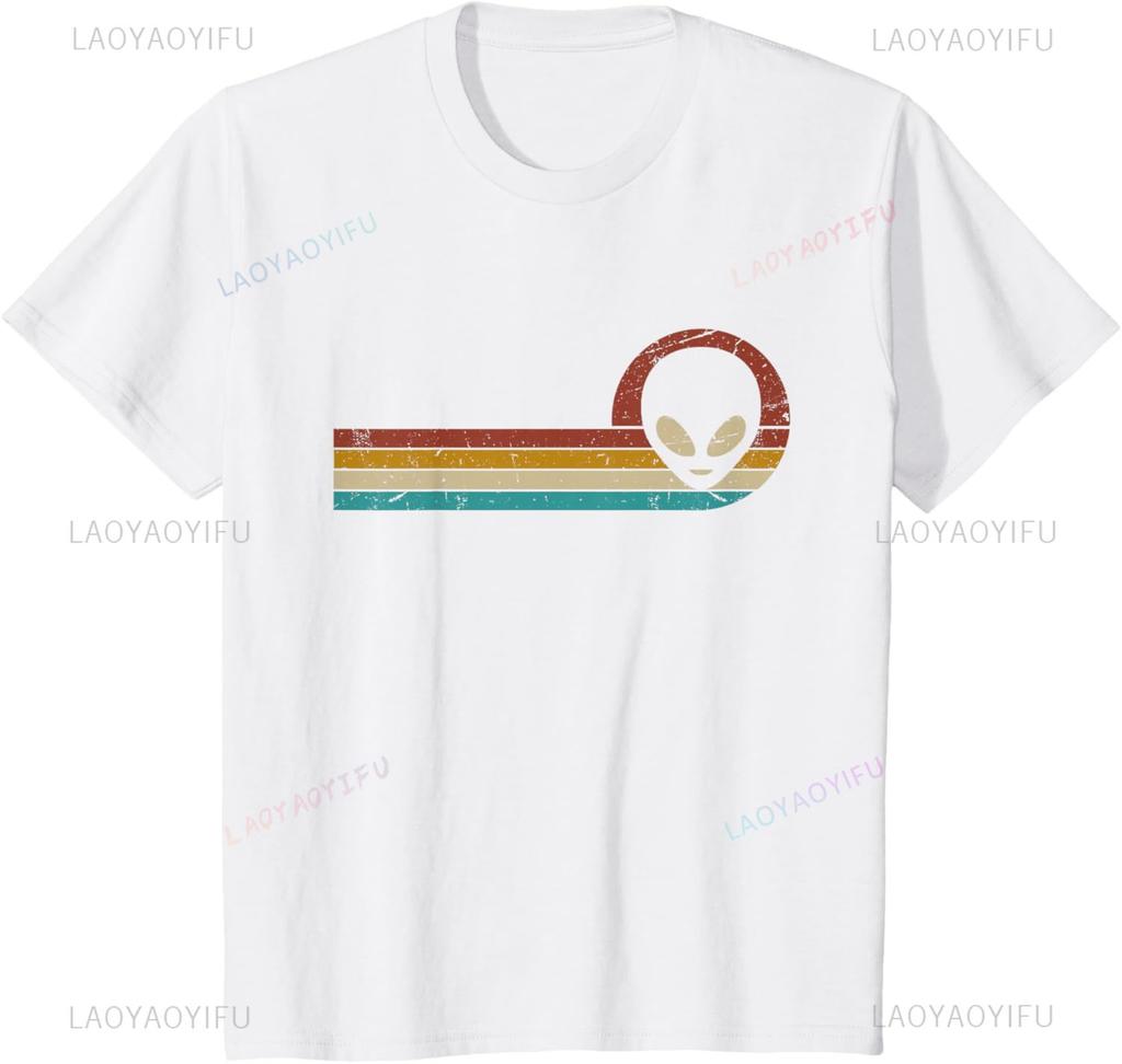 Funny UFO Lover Lover Retro Style Vintage Alien Space TShirt Mens Clothing Casual Vintage Clothes Camisas Streetwear