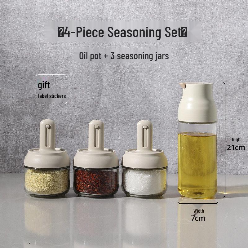 Ret retractable Glass Spice Jar with Spoon