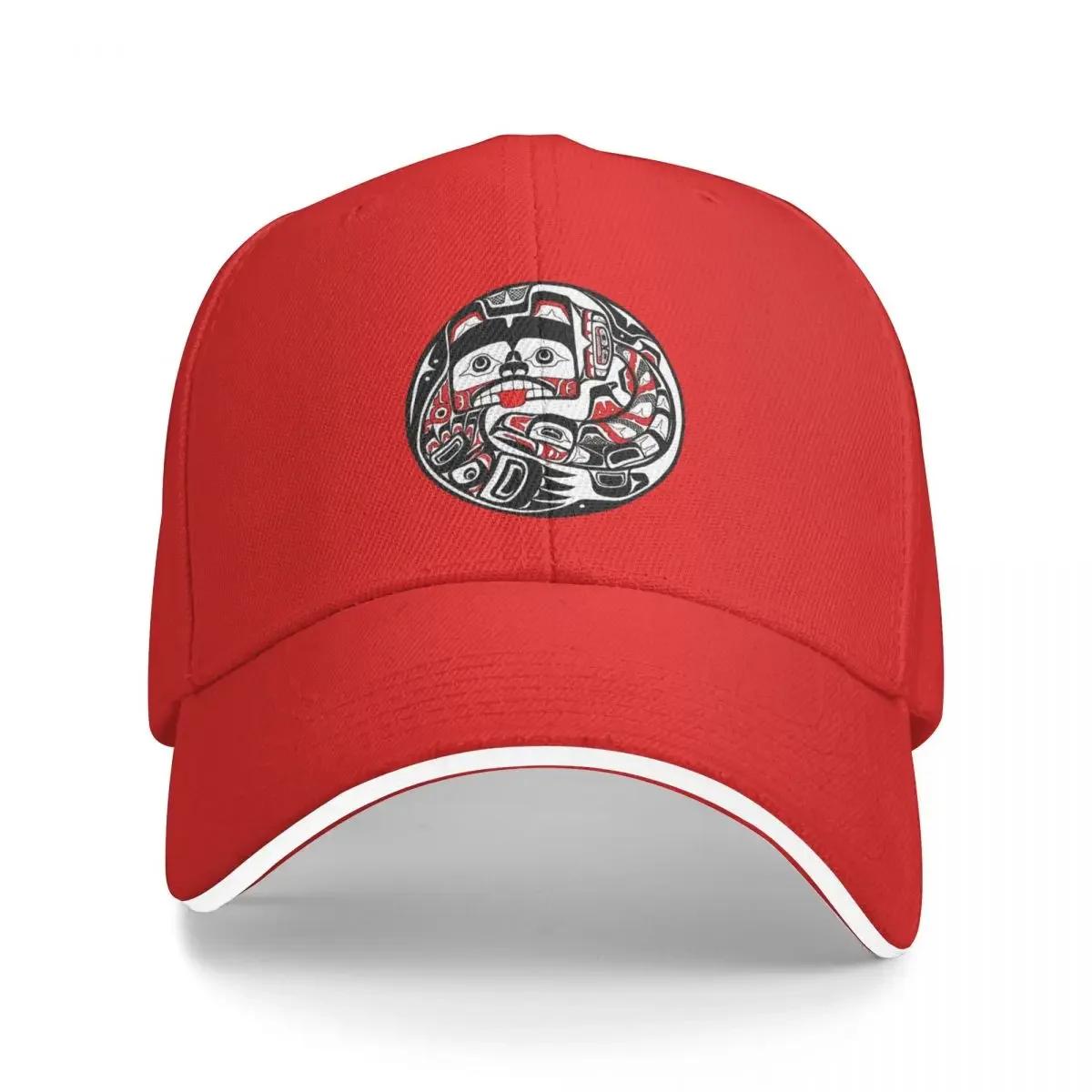 Tlingit style Bear and Salmon PNW Native art Baseball Cap Designer Hat cute Fishing cap Visor Women s Hats Men s