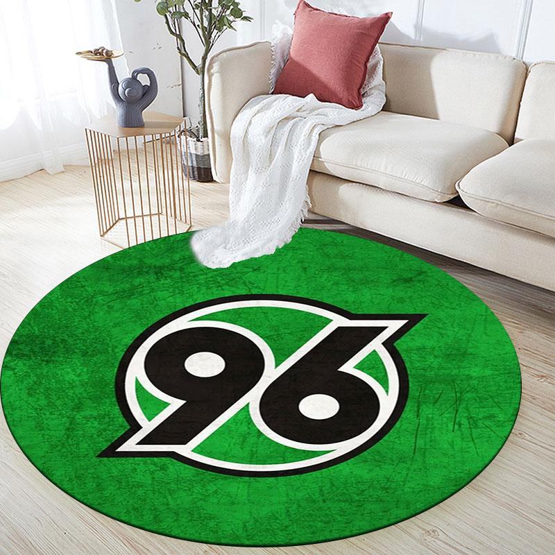Hannover 96 FC Bedruckter Runder Teppich, Rutschfester Waschbarer Kreis-Teppich für Wohnzimmer Schlafzimmer Spielzimmer, Sportfan Dekoration, Feiertags-Geburtstagsgeschenk