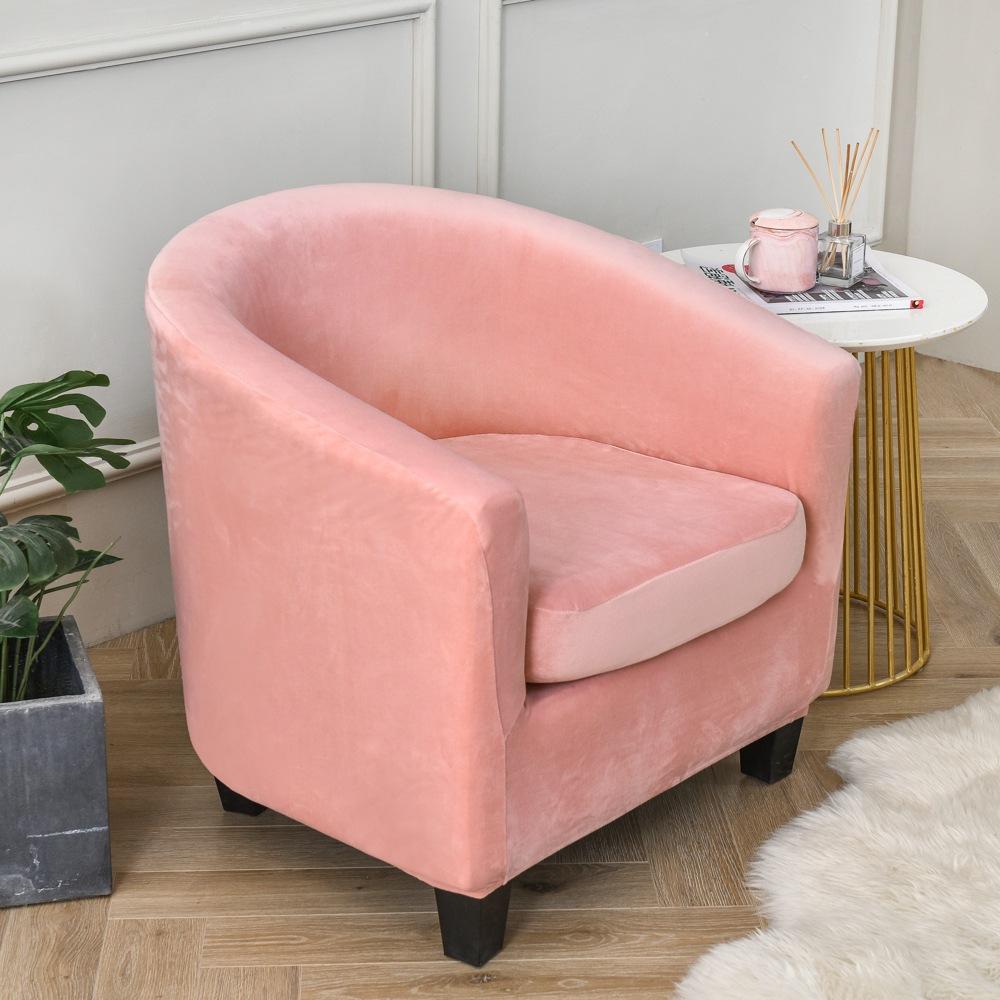 Velvet Club Sofa Cover Elastic Armchair Cover Sofa Slipcovers Living Room Single Seater Tub Couch Cover With Seat Cushion Covers