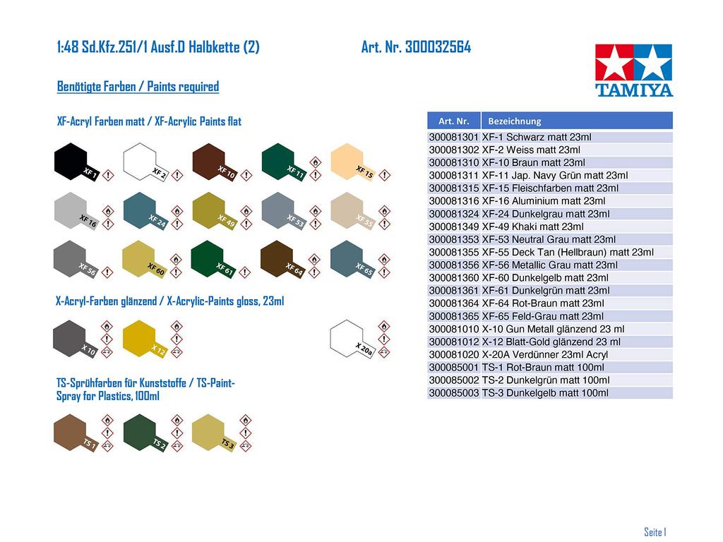 Tamiya 1/48 Military Miniature Series No. 64 German Army Hanomag Armored Personnel Carrier D Schützenpanzer Plastic Model 32564